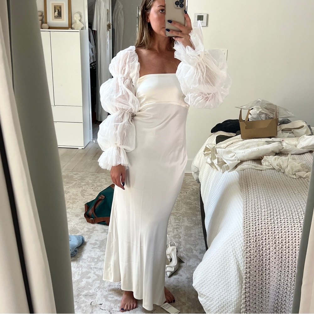 anthropologie bridal puff sleeve by watters